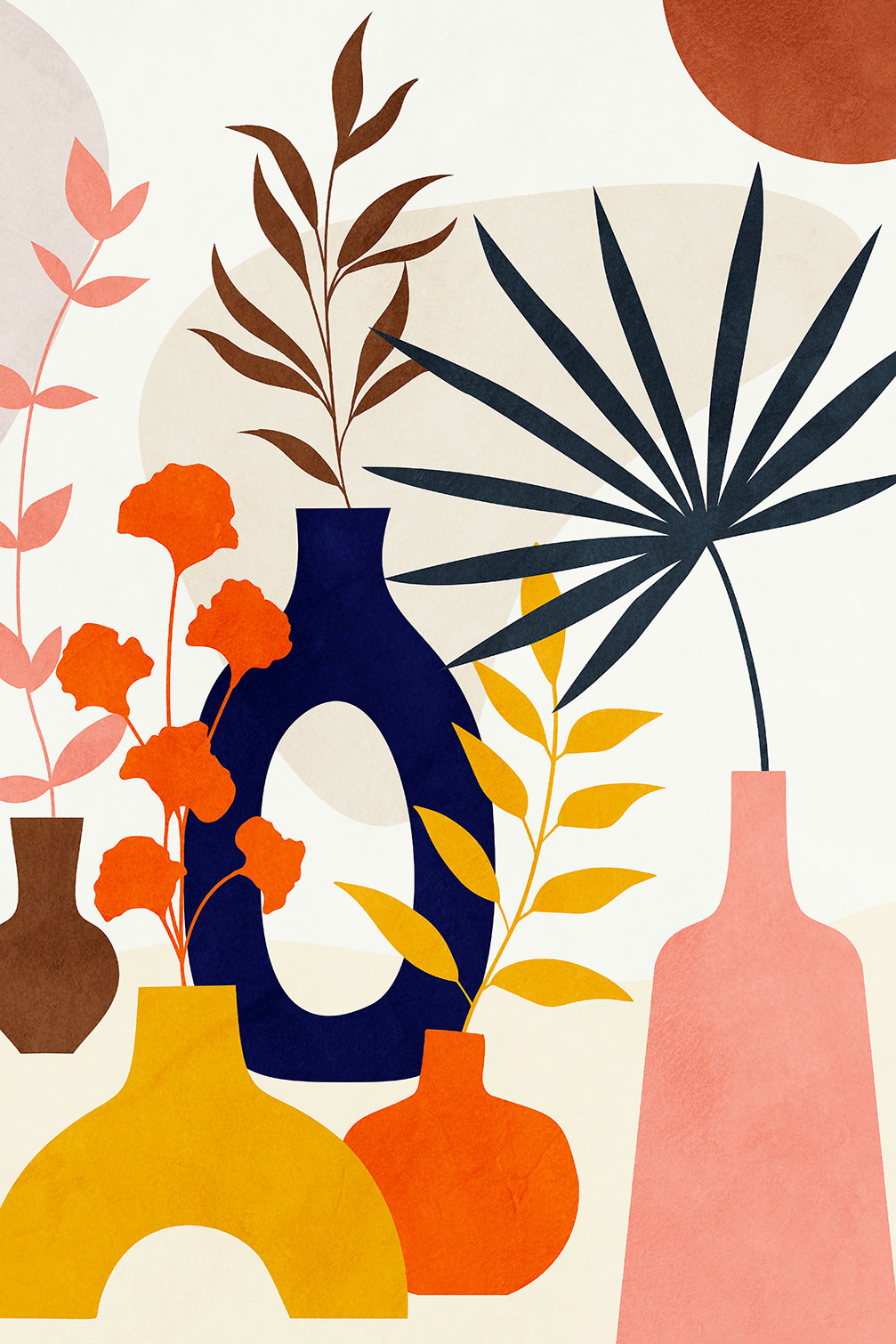 Tableau nature morte bouquets en été, HEXOA