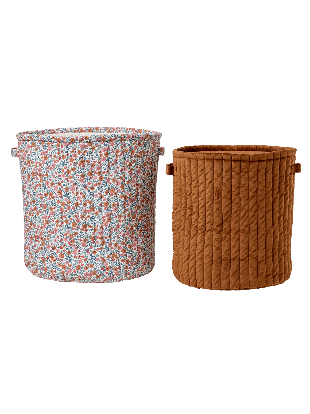 Lot 2 paniers RETRO FLOWER, VERTBAUDET