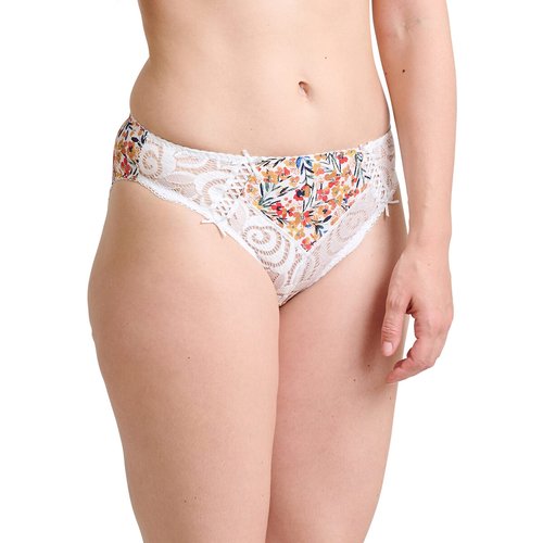 Amelie print lace knickers white floral print/pink Sans Complexe