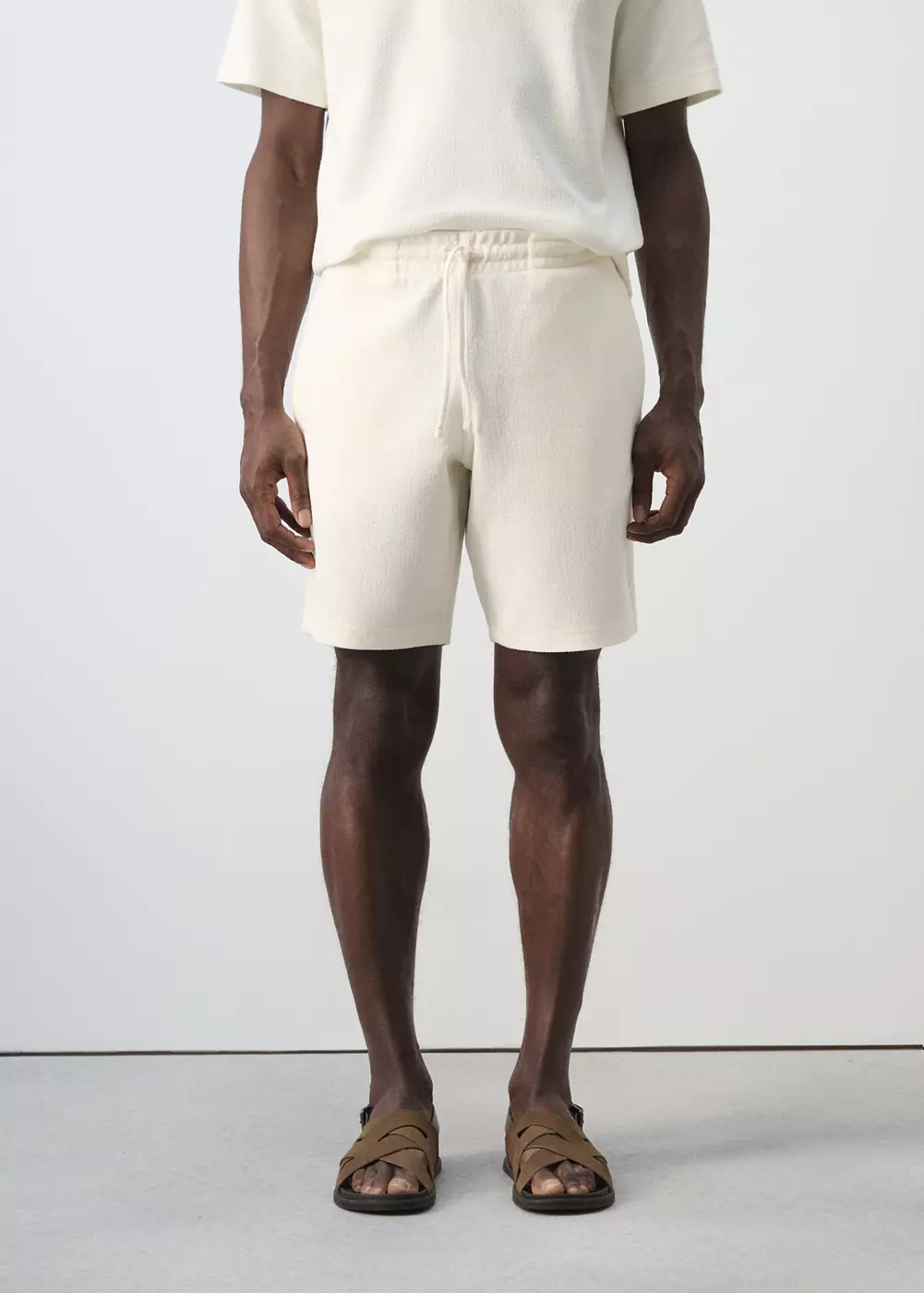 Bermuda coton texturé cordon, MANGO MAN