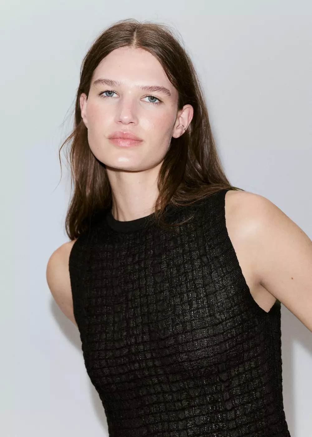 Top froncé semi-transparent, MANGO