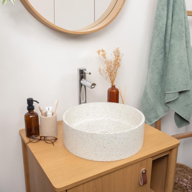 Vasque à poser ronde en terrazzo 36cm BILLY, MOB IN