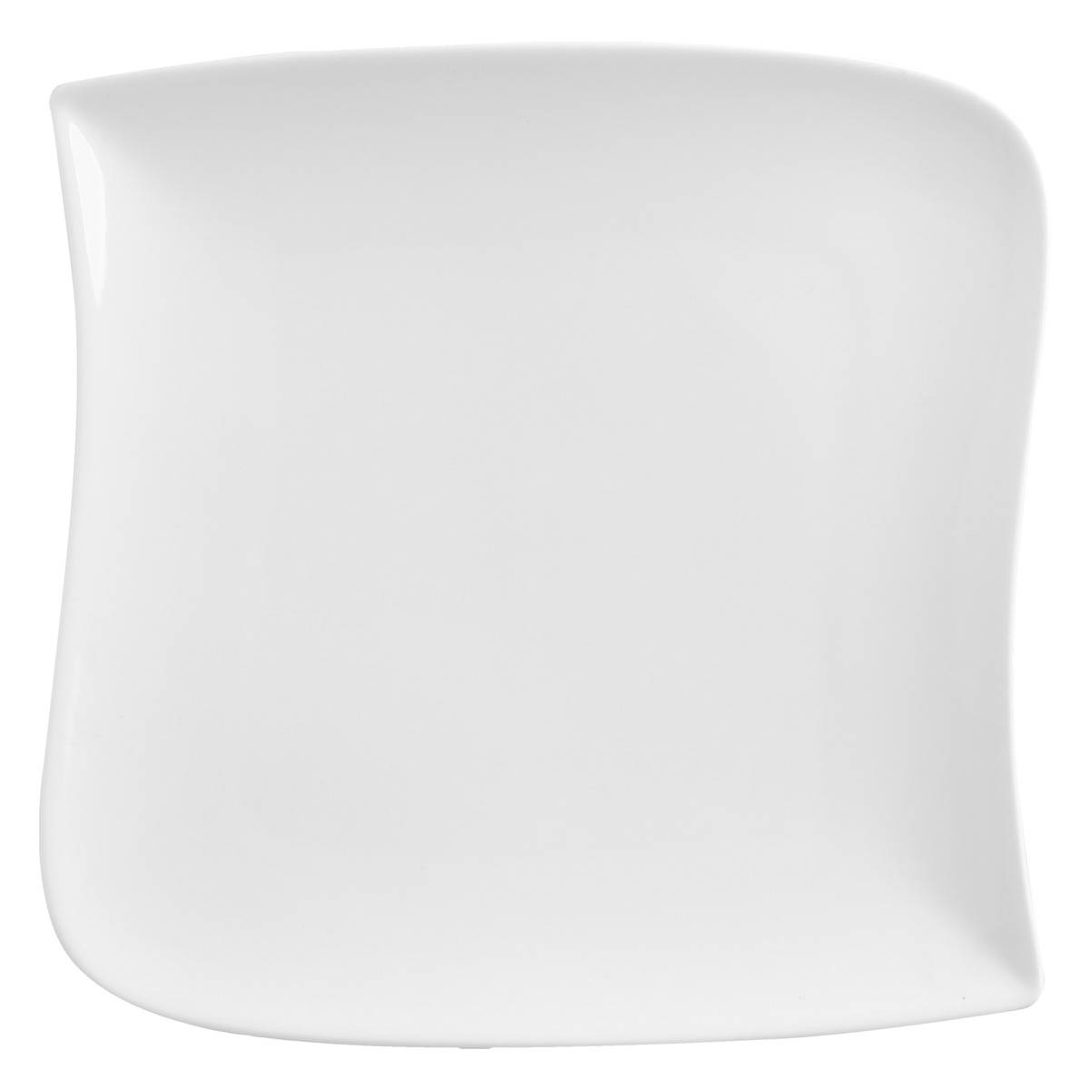 Lot de 6 assiettes à dessert carrées en porcelaine VAGUE, SECRET DE GOURMET