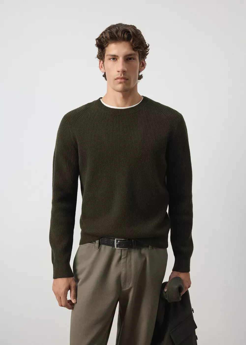 Pull-over maille côtelée, MANGO MAN