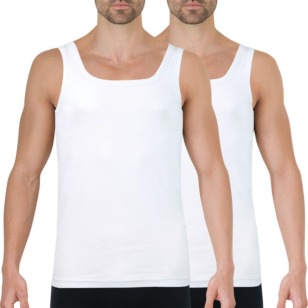 Image of Pack of 2 Duo Eco Vest Tops in Cotton