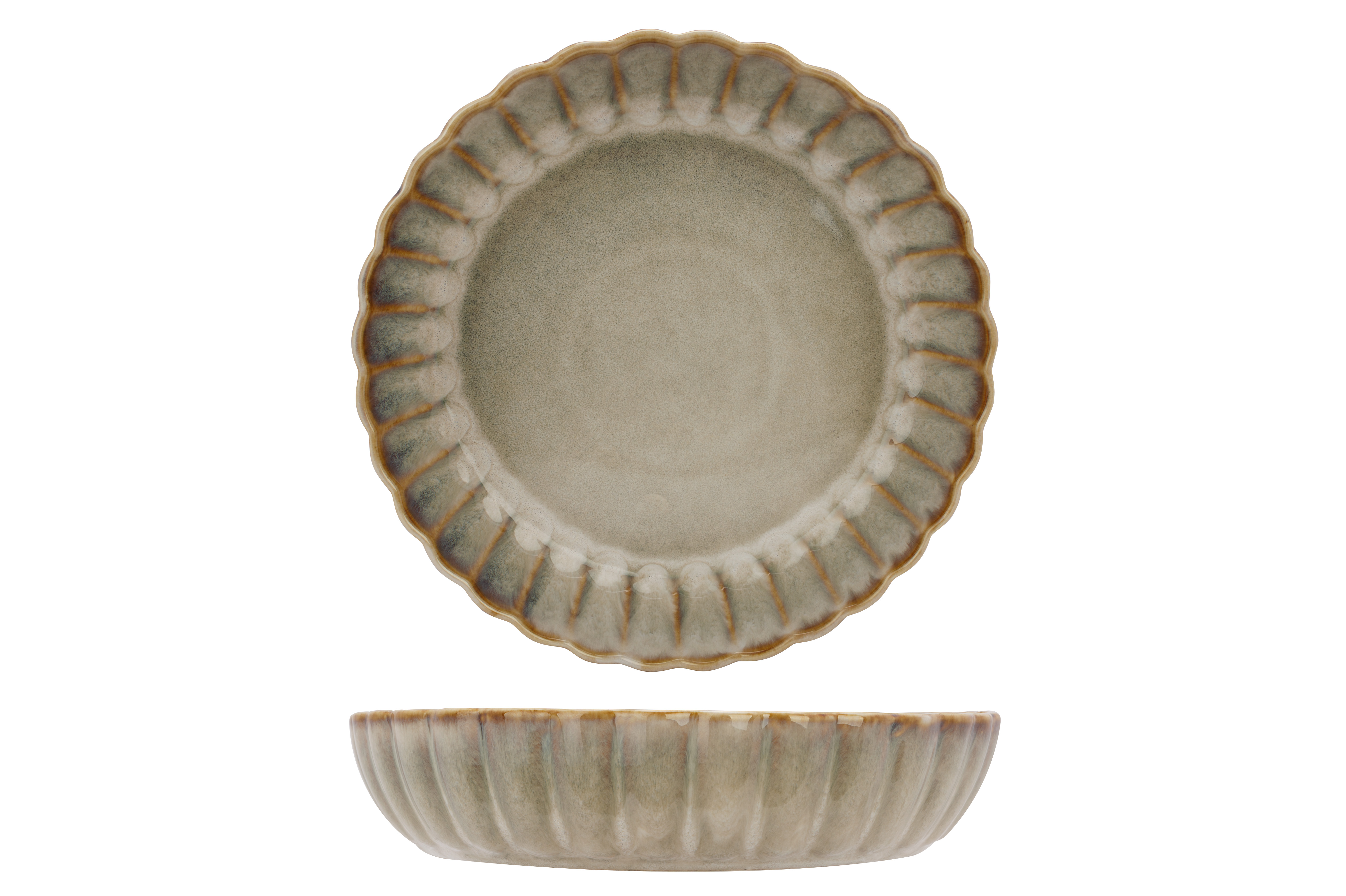 Lot de 2 assiettes Creuses en grès, ASTERA, COSY&TRENDY