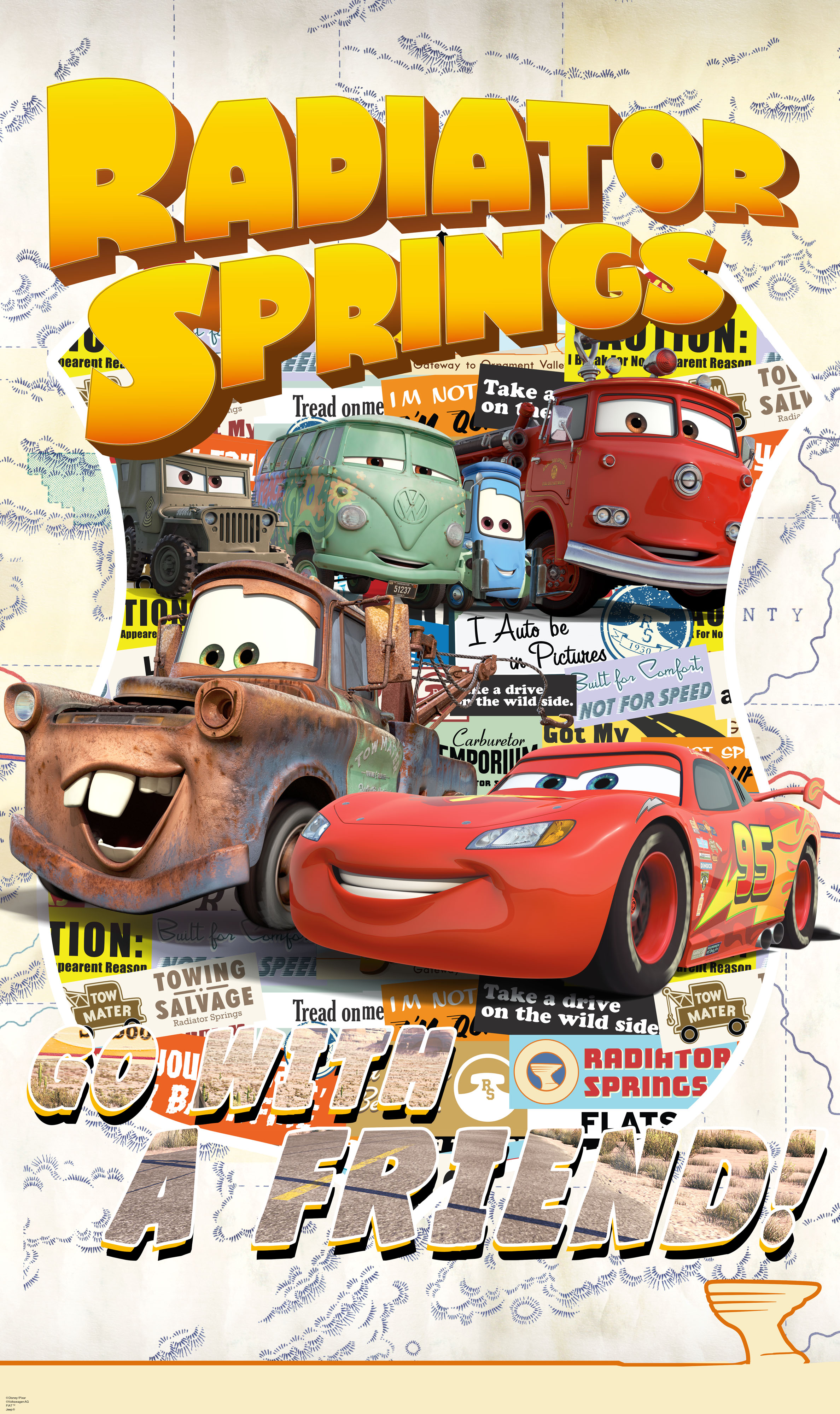 Papier peint Komar - Cars Take The Open Road - 120 x 200 cm, HEXOA
