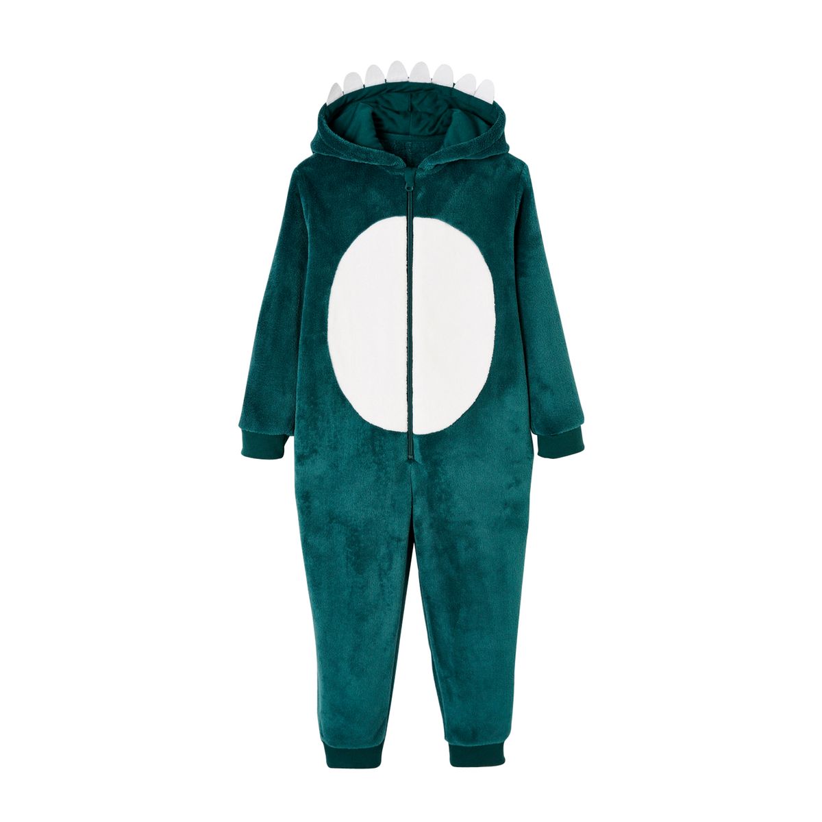 VERTBAUDET Surpyjama Dinosaure Vert Foncé Enfant 12 Ans - Combinaison Peluche Douce Capuche Fantaisie Zippée
