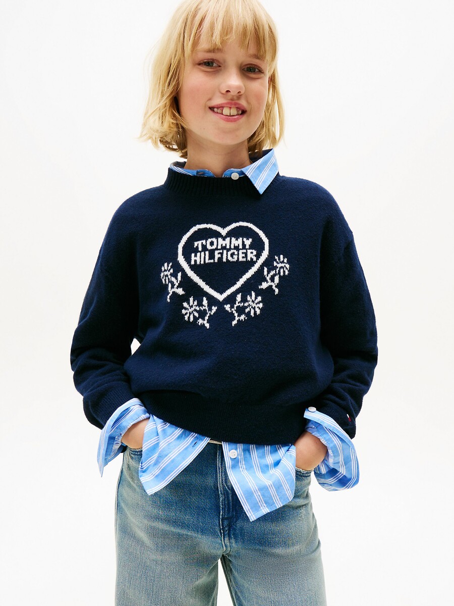 Pull motif cœur devant, TOMMY HILFIGER