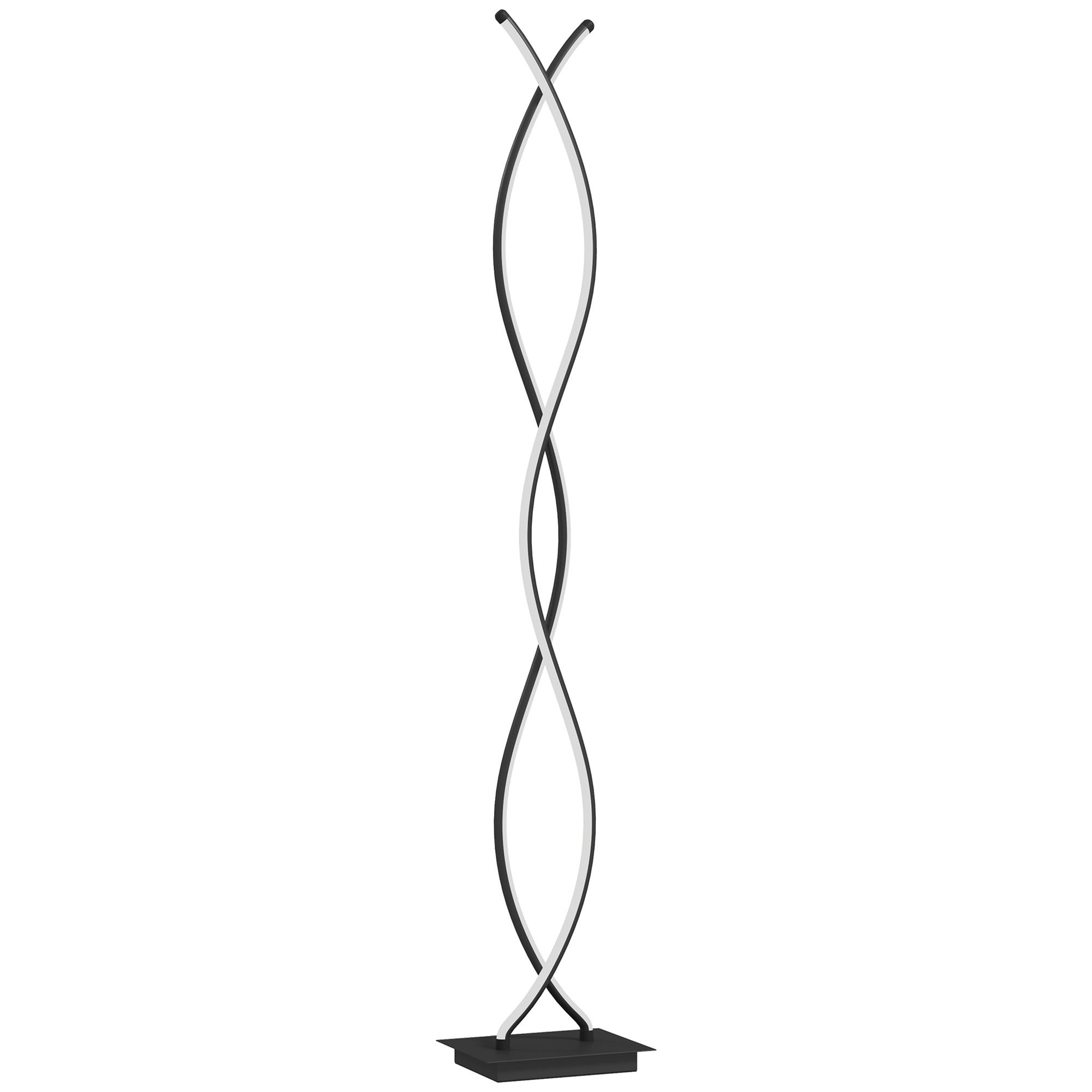 Lampadaire Aluminium Noir, HOMCOM