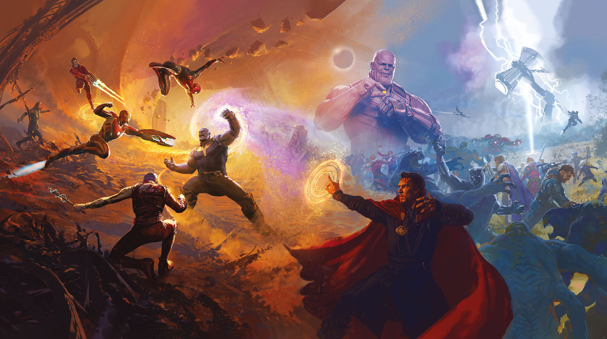 Papier peint Komar - Avengers Epic Battles Two Worlds - 500 x 280 cm, HEXOA