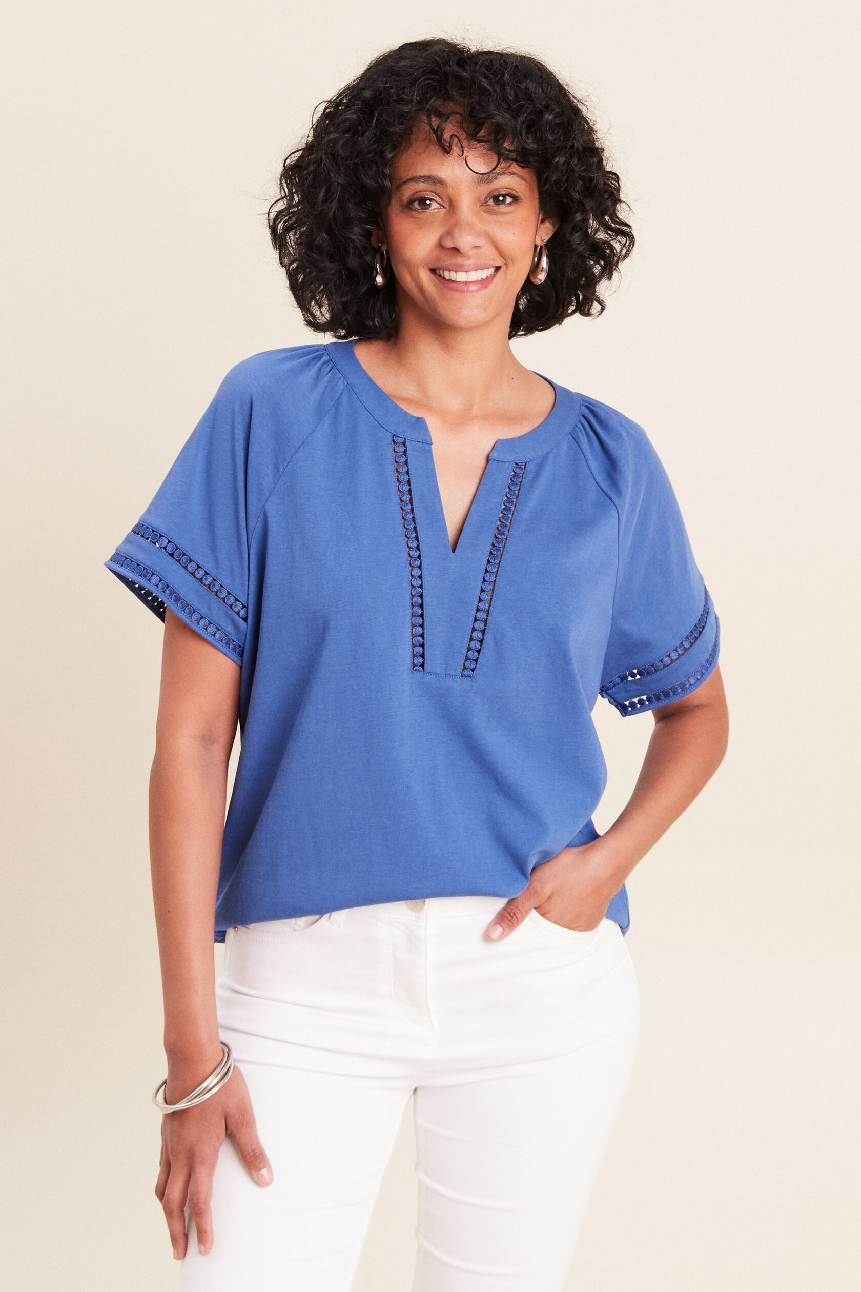 Blouse col v manches courtes, BREAL