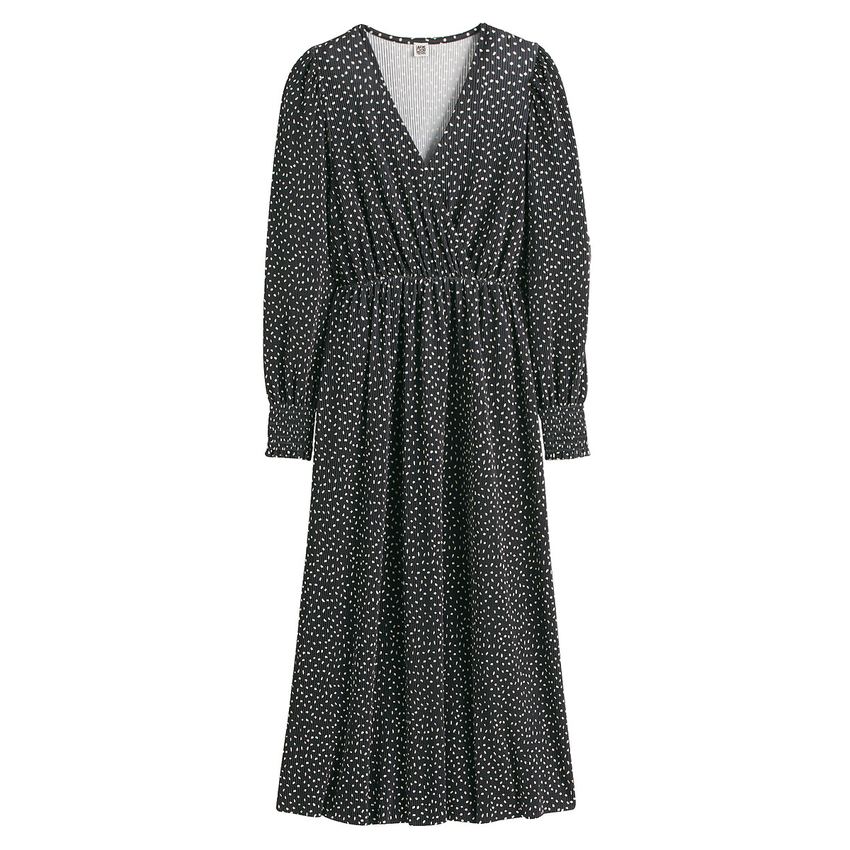 Wrapover Maxi Dress in Polka Dot Print, LA REDOUTE COLLECTIONS