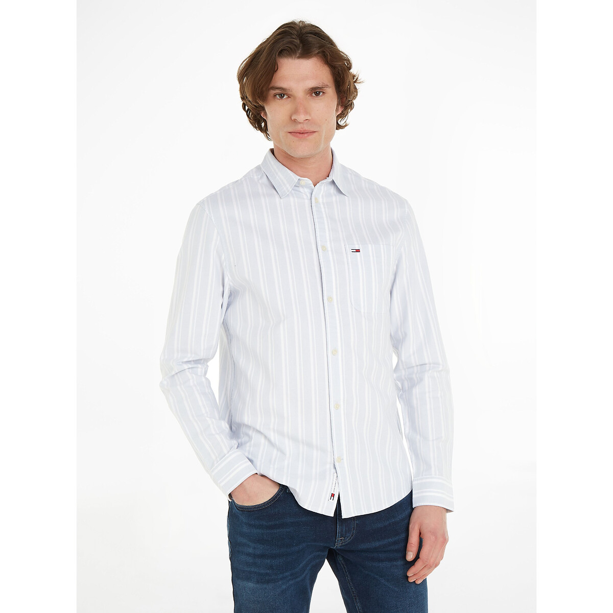 Striped Cotton Oxford Shirt in Regular Fit