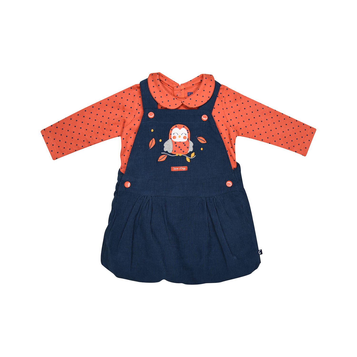 Tee shirt robe iseult velours cotele bebe, SUCRE D'ORGE