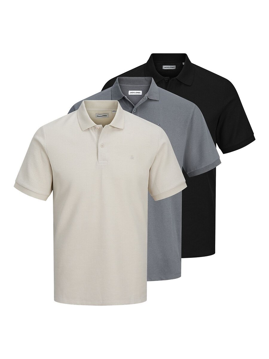 Lot de 3 polos, manches courtes, JACK & JONES