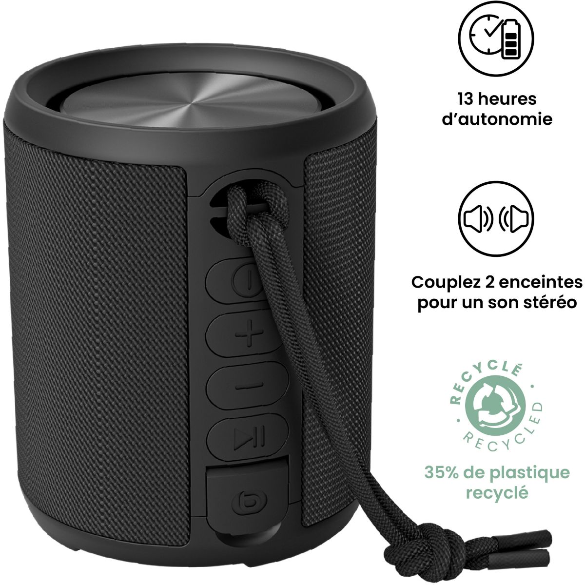 Enceinte portable SB70 Mini Noire, ESSENTIEL B