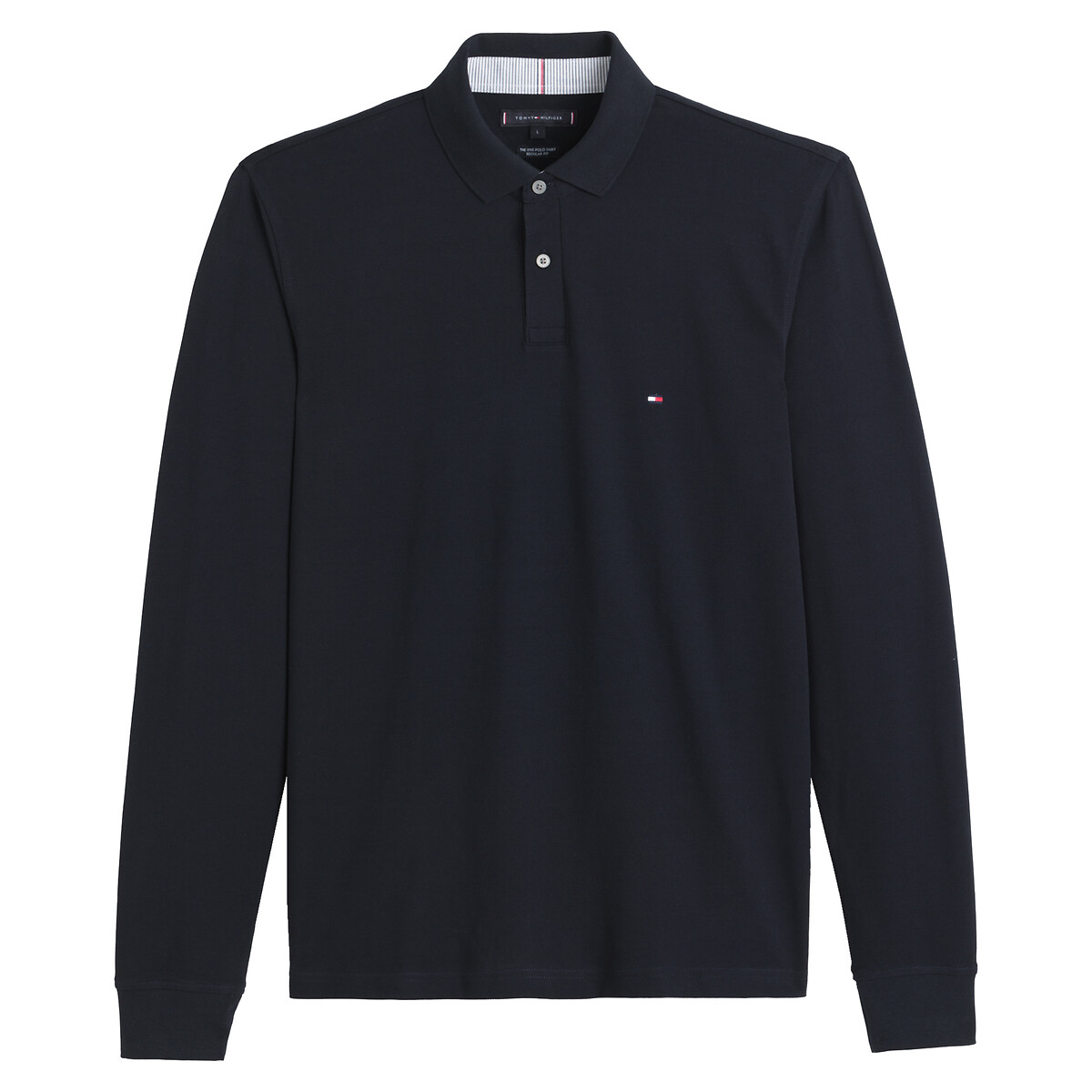 Image of 1985 Organic Cotton Pique Polo Shirt in Regular Fit with Long Sleeves