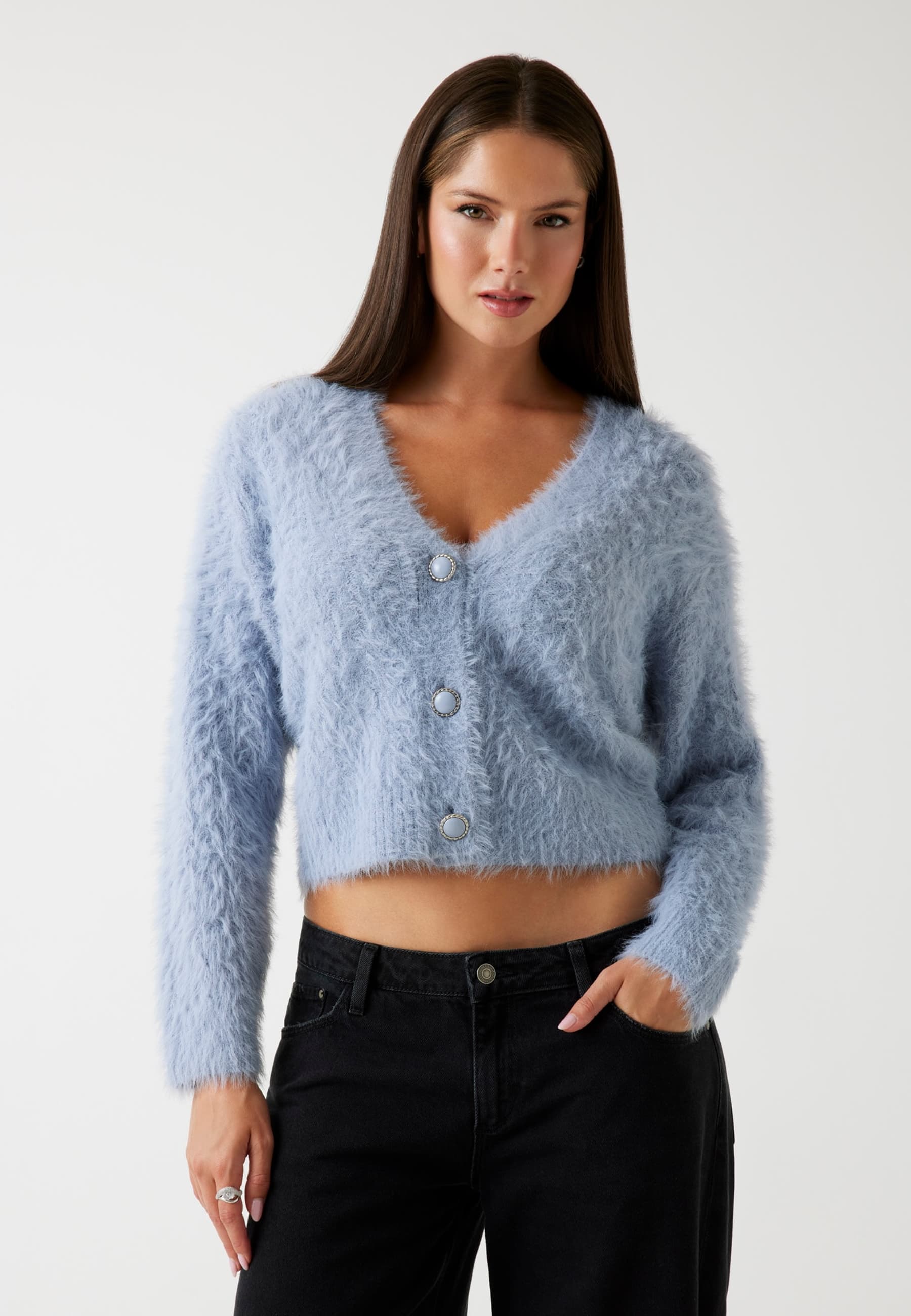 Cardigan Maille Torsadée Duveteuse, GUESS