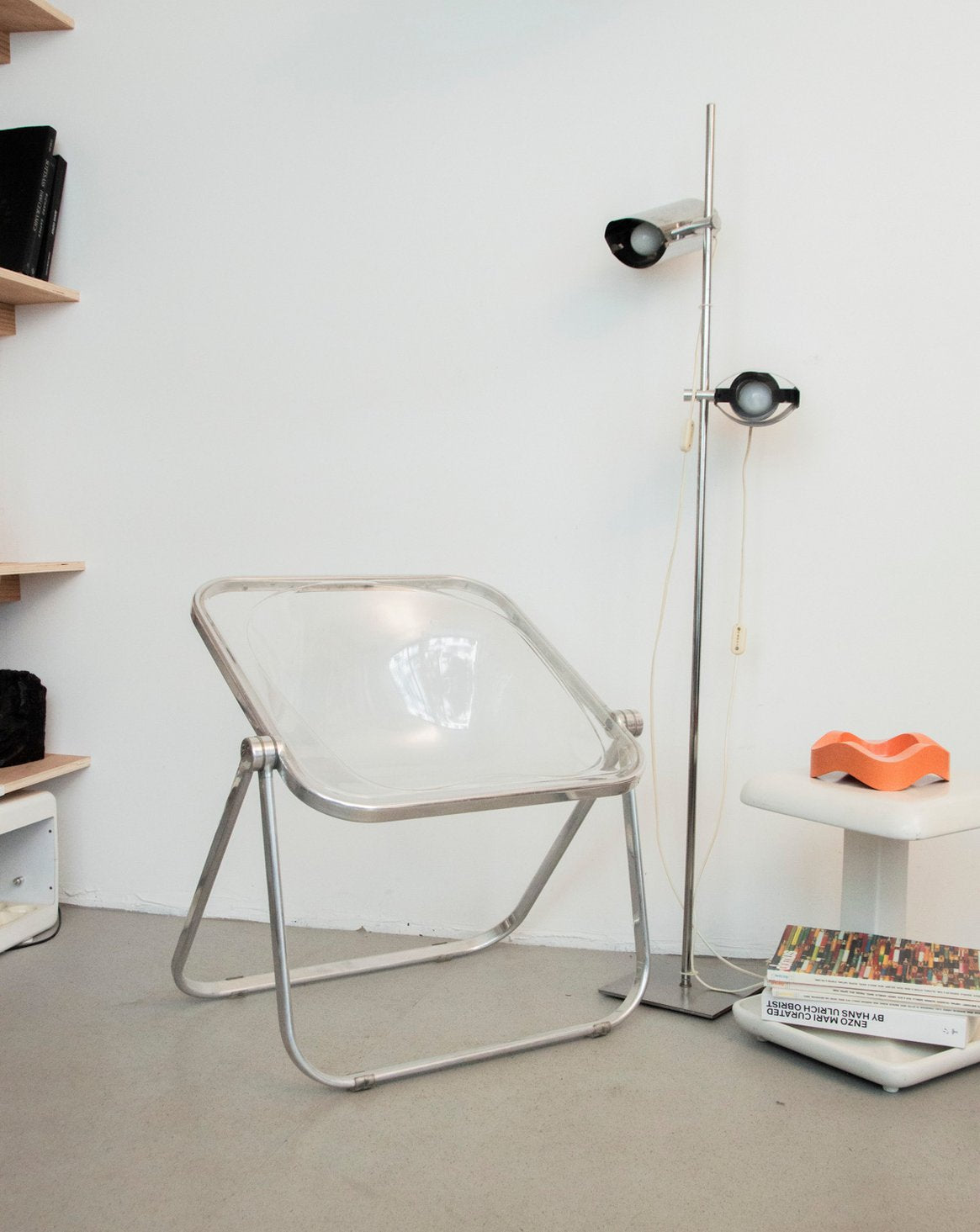 Fauteuil Plona en plexi et métal Jakob N°872 - Bon état, DEBONGOUT