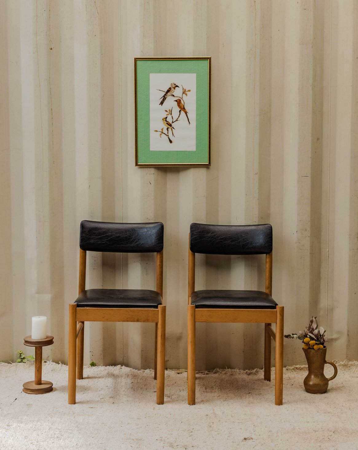 Paire de chaises Baumann en bois et cuir Alma N°1547 - Bon état, DEBONGOUT