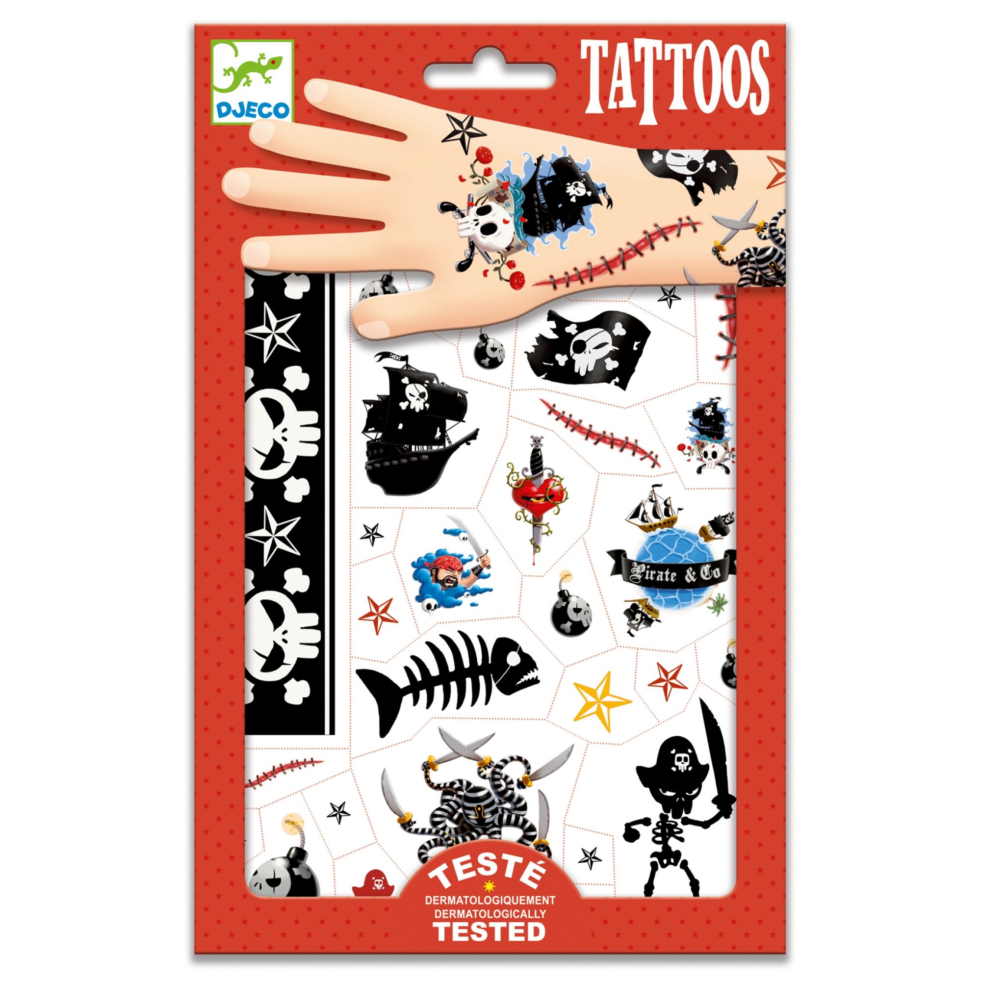 Tatouages enfant Pirates, DJECO