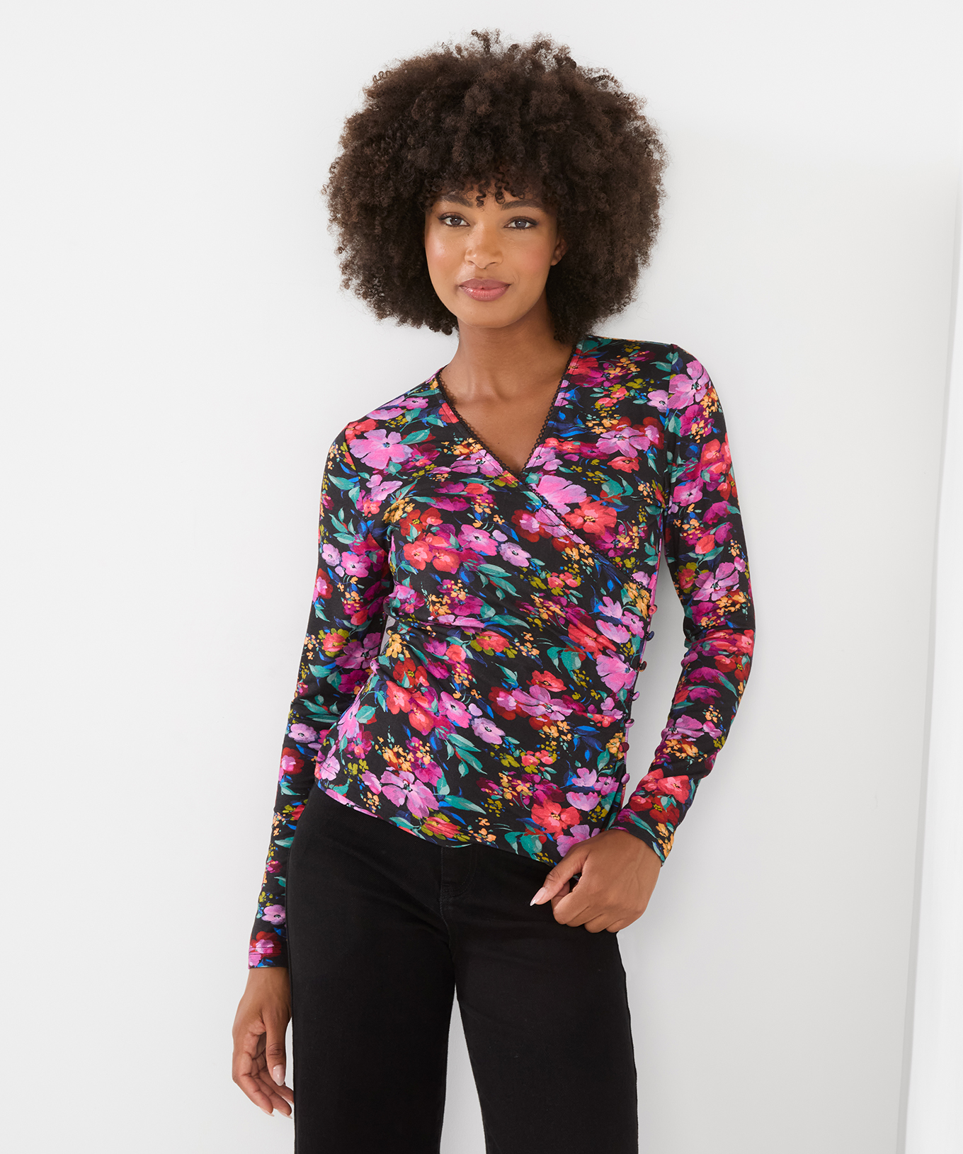 Henley Cache-Cœur en Jersey Imprimé Floral, JOE BROWNS