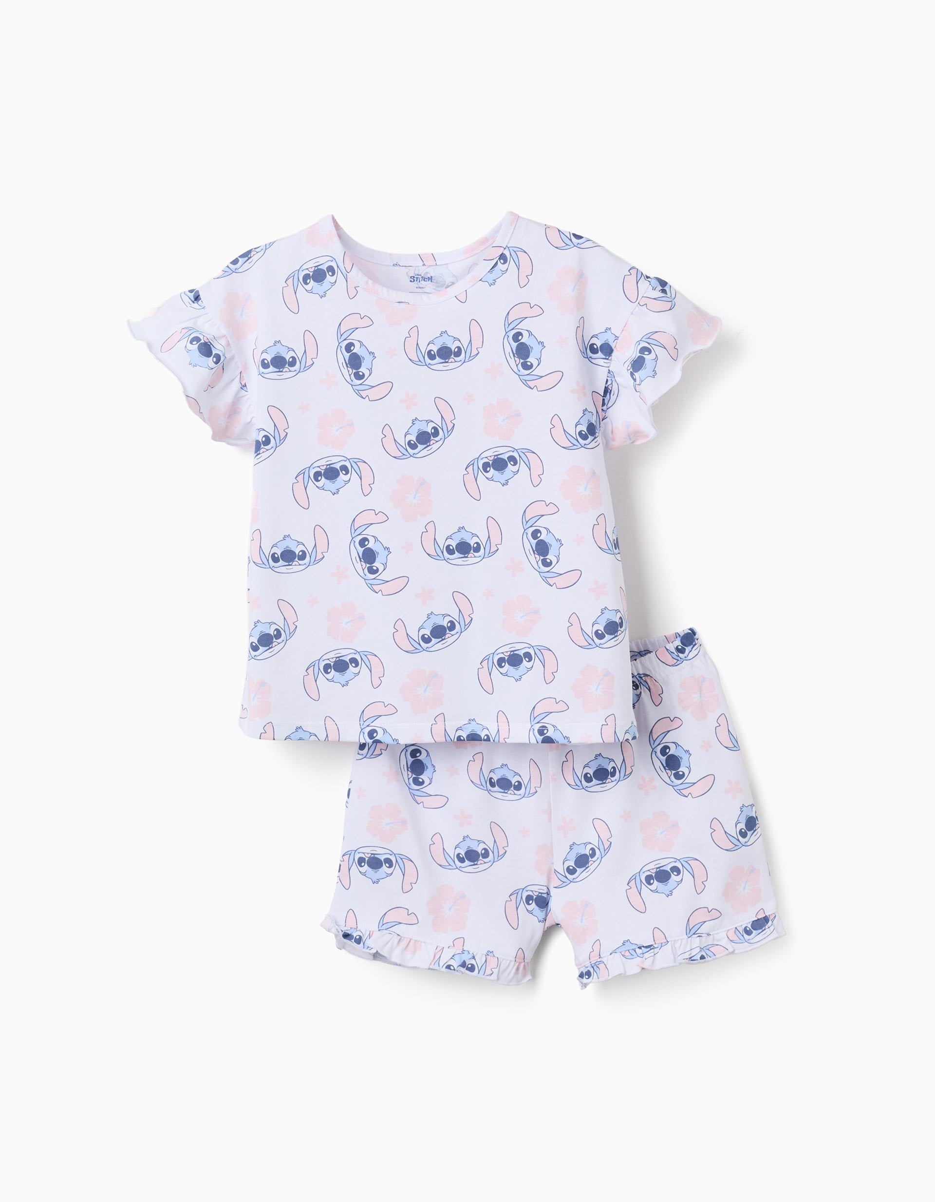 Pyjama en coton à manches courtes avec motif Stitch, ZIPPY