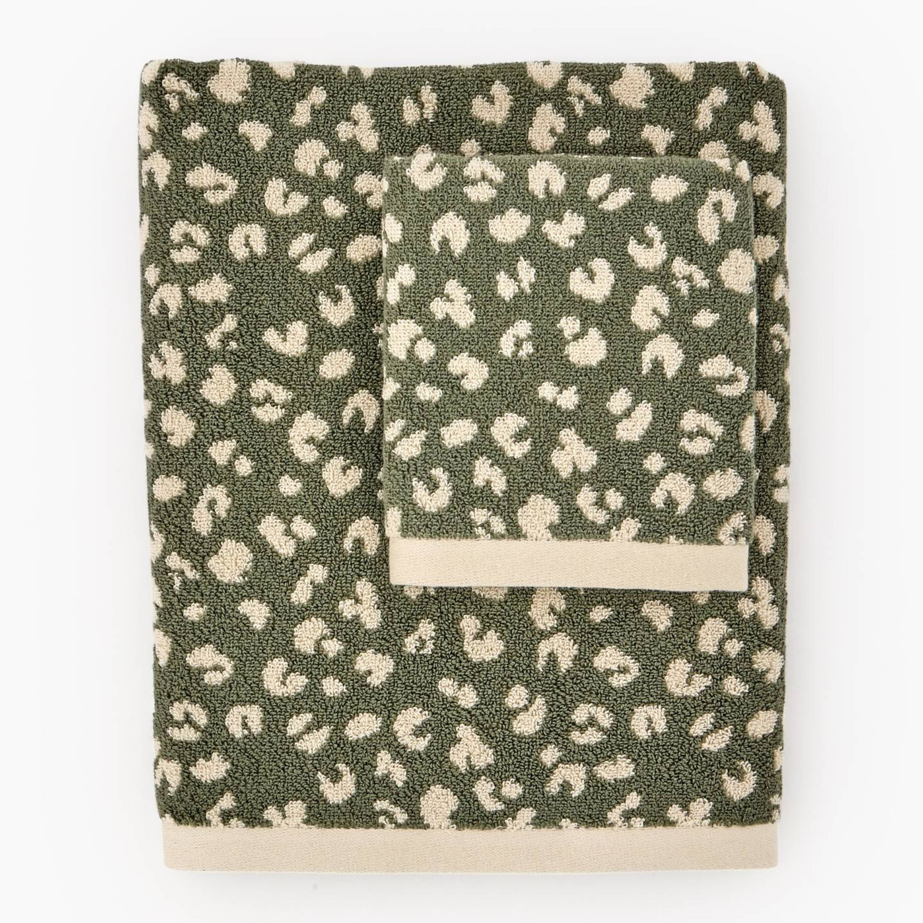 Serviette de toilette, coton BIO motif léopard,, MONOPRIX