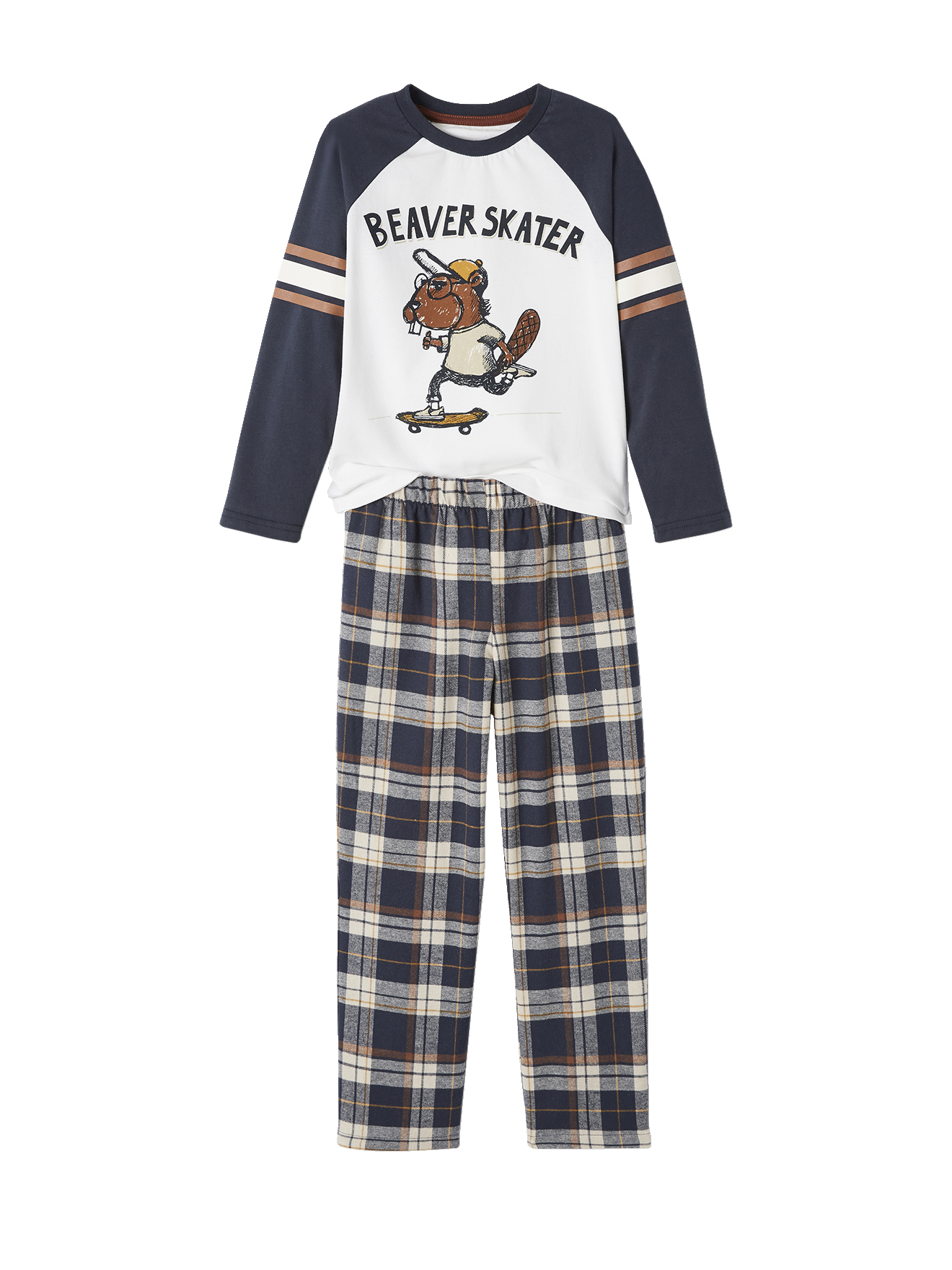 Pyjama castor avec bas en flanelle, VERTBAUDET
