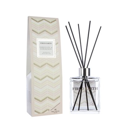 Fired Earth Reed Diffuser 180ml Darjeeling and Damask Rose WAX LYRICAL