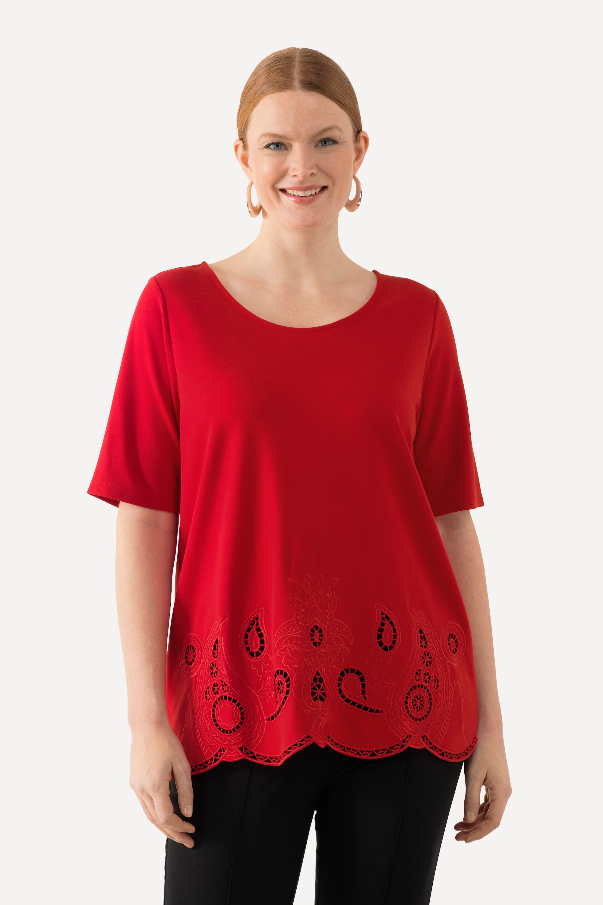 T-shirt à col rond et manches courtes, ULLA POPKEN