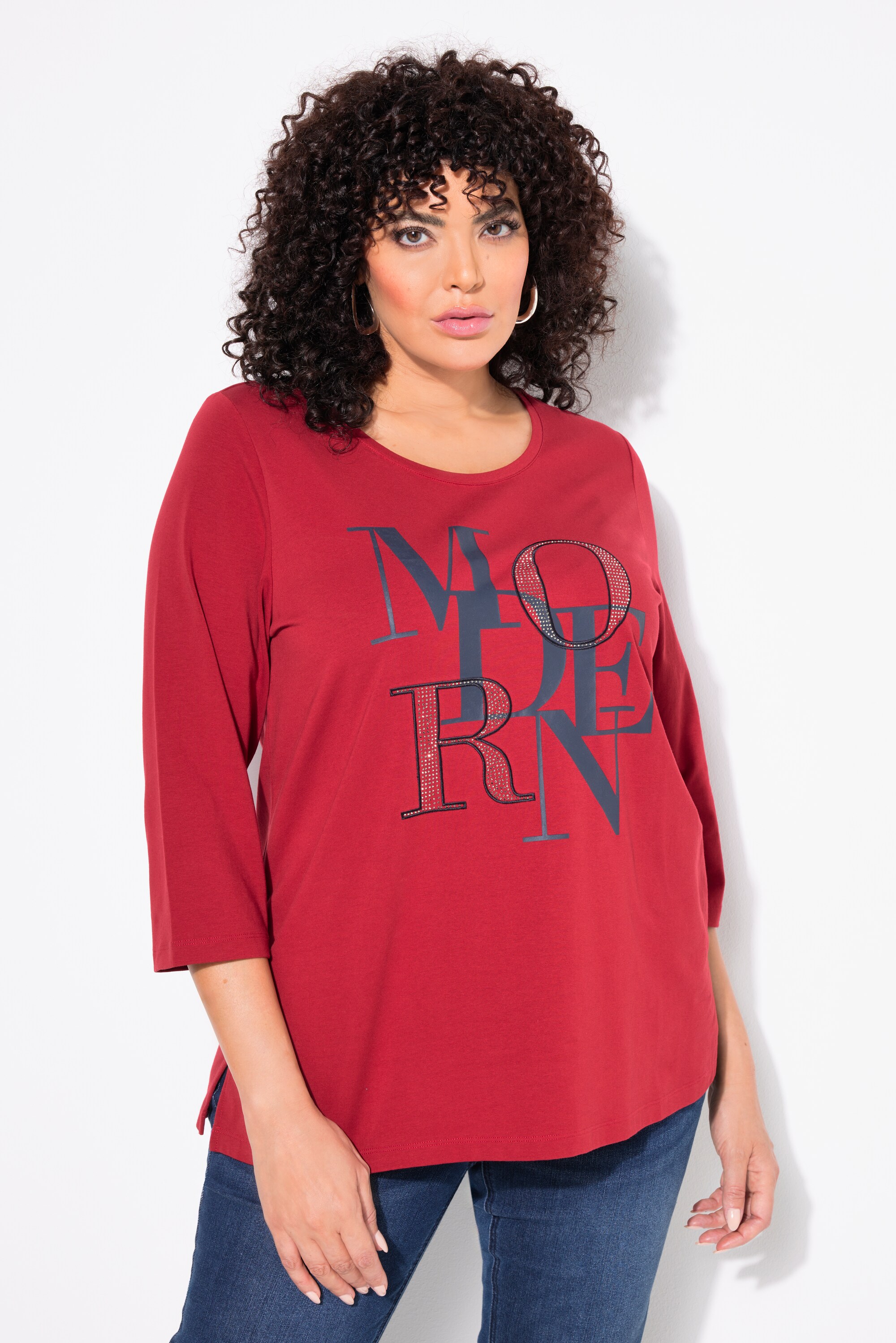 T-shirt col rond et manches 3/4, ULLA POPKEN