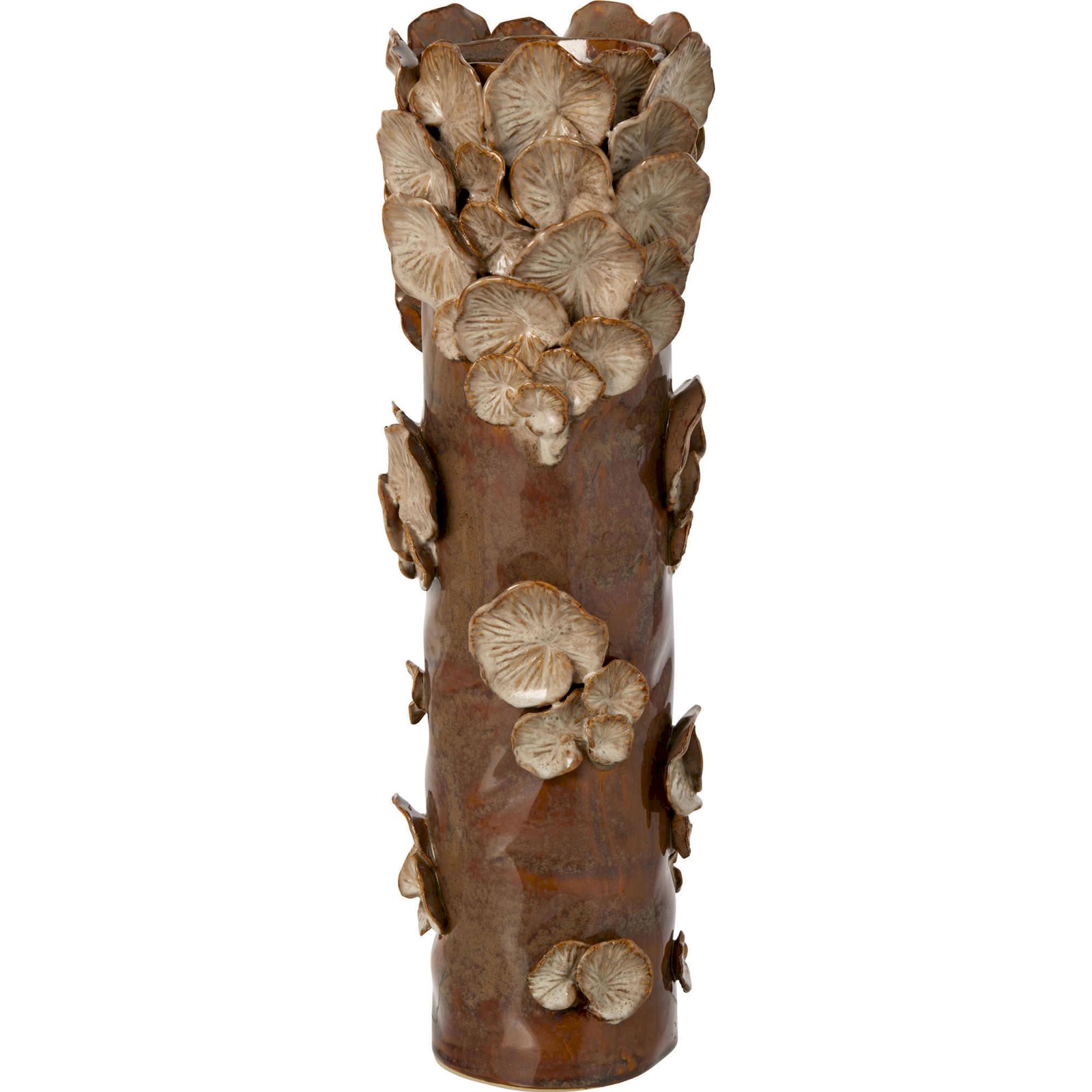 Vase cylindrique en poterie, Champignons, RECOLLECTION