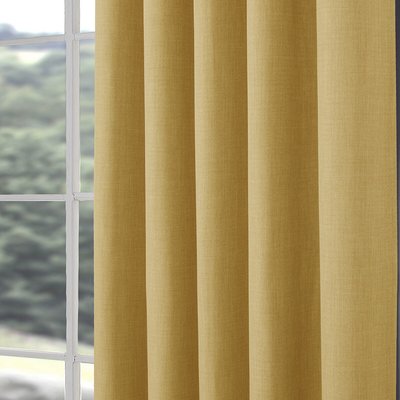 Linen Look Machine Washable Light Filtering Eyelet Curtains in Ochre SO'HOME
