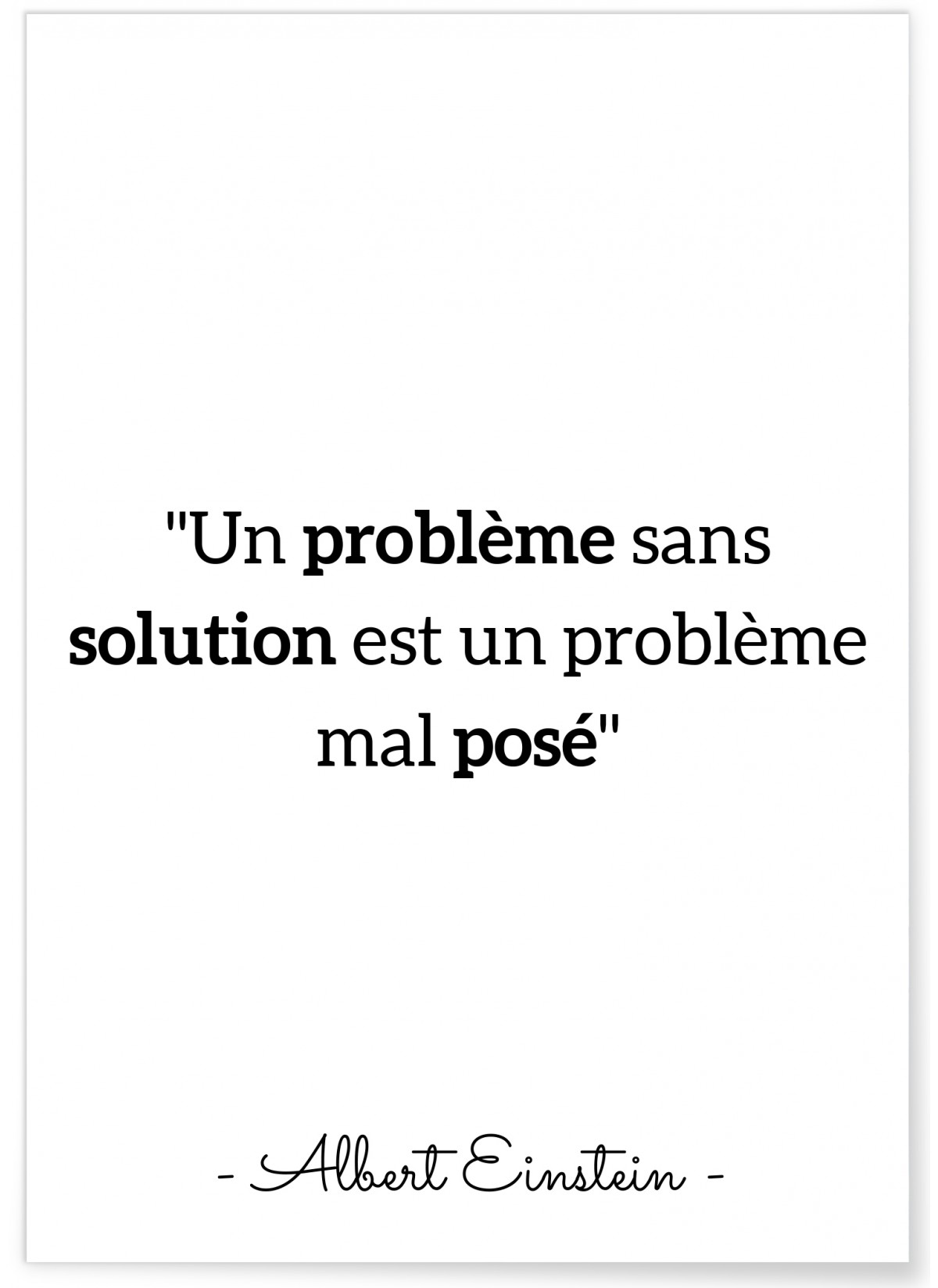 Affiche Einstein : 'Un problème sans solution…', L'AFFICHERIE