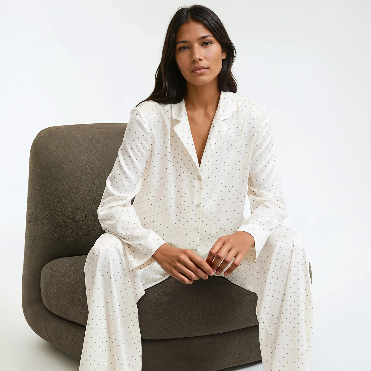 Polka Dot Satin Pyjamas, LA REDOUTE COLLECTIONS
