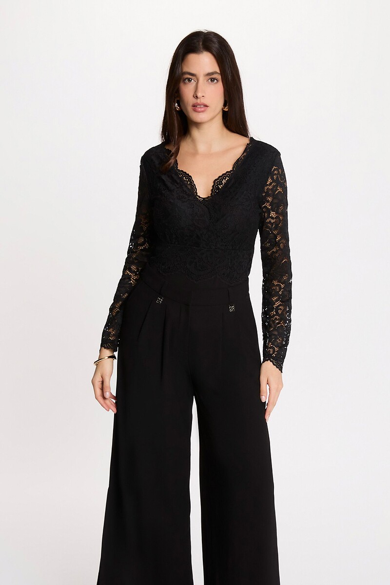 Body col V, en dentelle, MORGAN