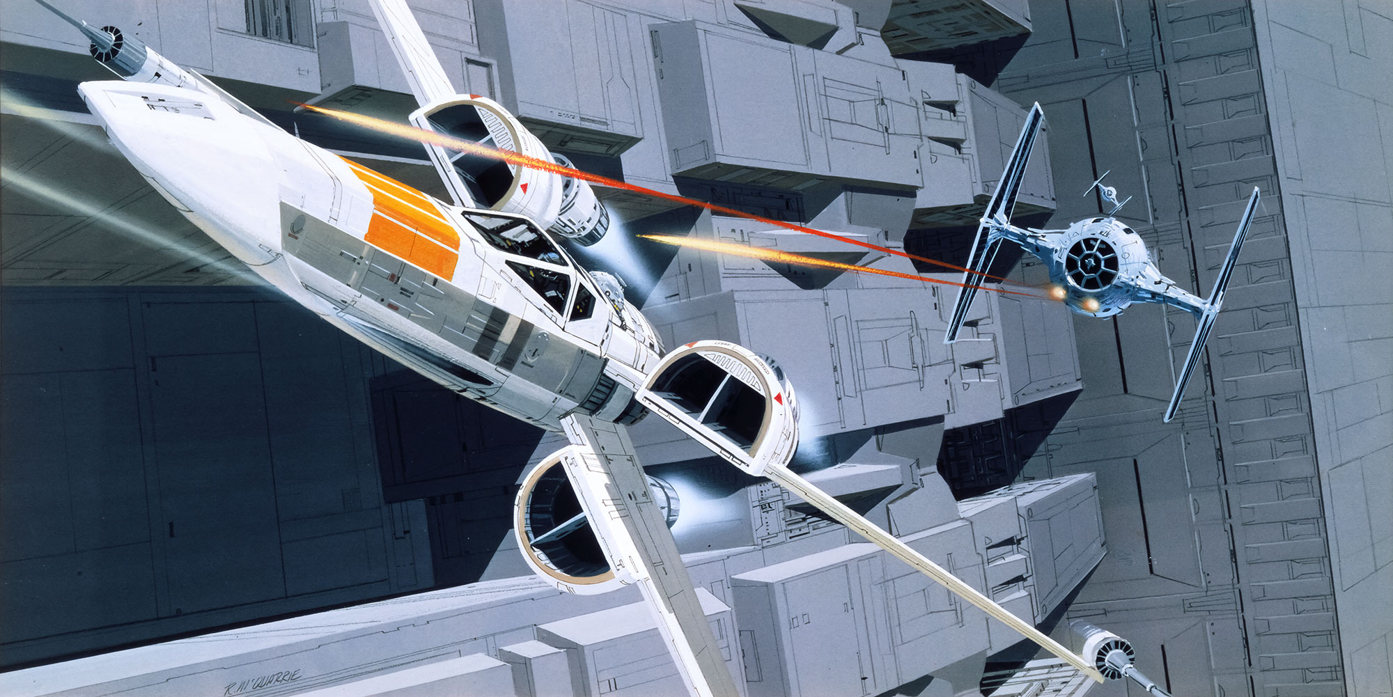 Papier peint Komar - Star Wars Classic RMQ X-Wing vs TIE-Fighter - 500 x 250 cm, HEXOA