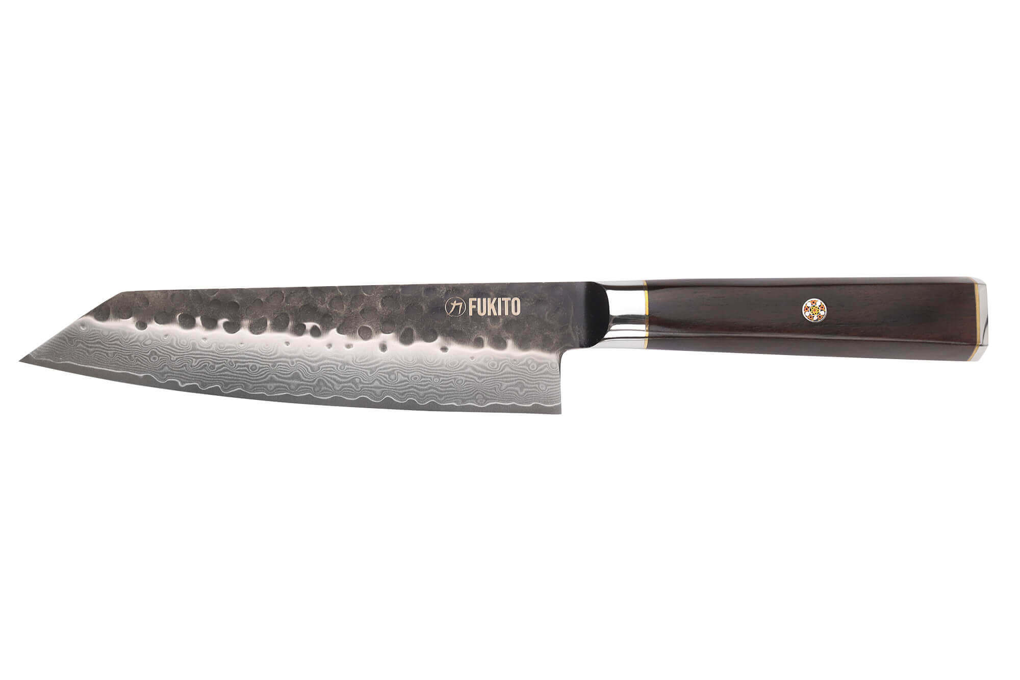 Couteau kiritsuke Ebène Damas 10Cr 67 couches, FUKITO