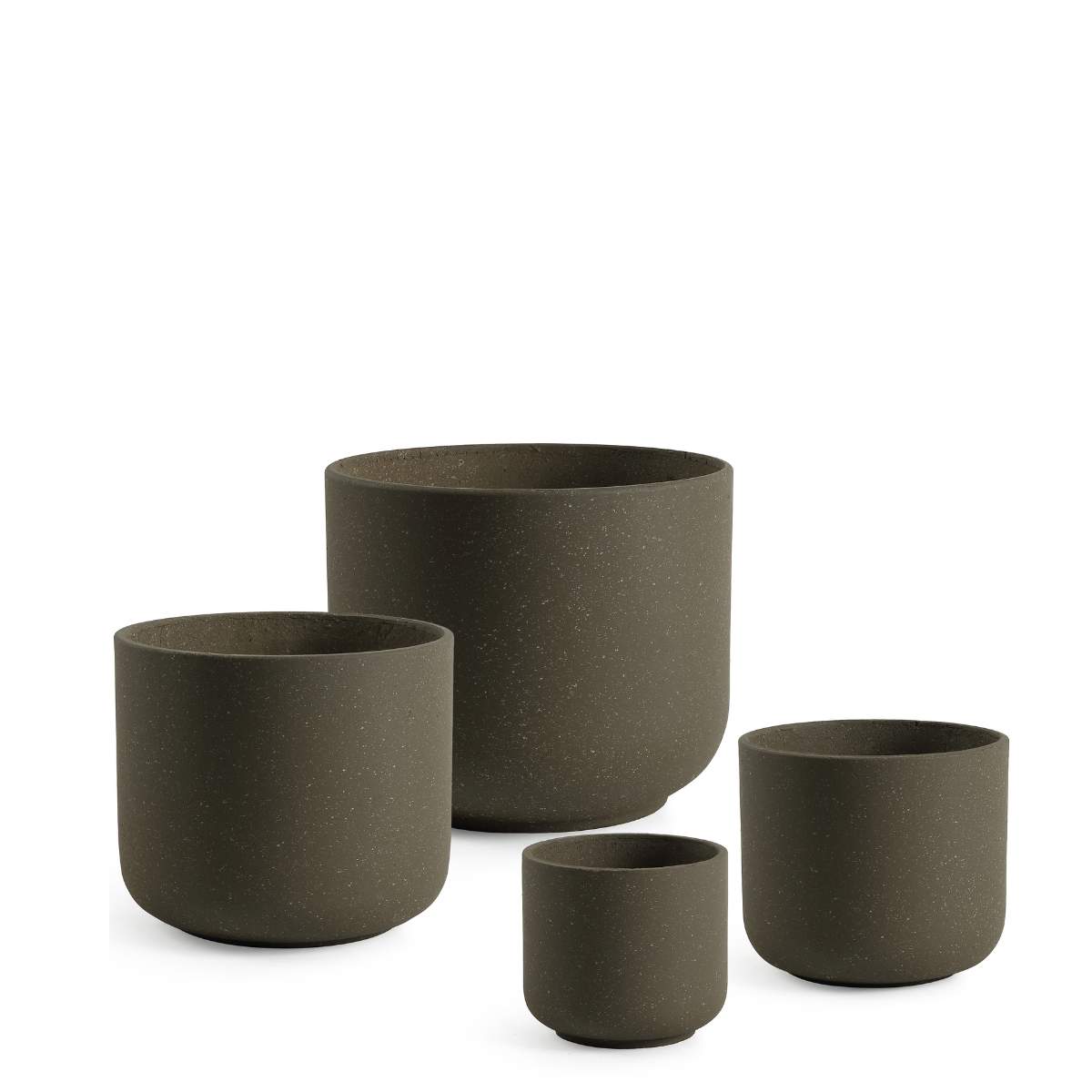 Lot de 4 cache-pots décoratifs arrondi en fibre H31 Terra, SIA DECO