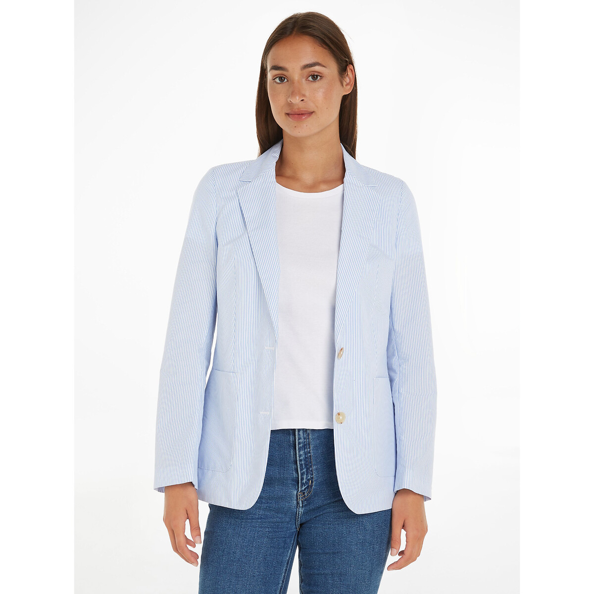 DESIGN - Top boutonné asymétrique à rayures - Bordeaux