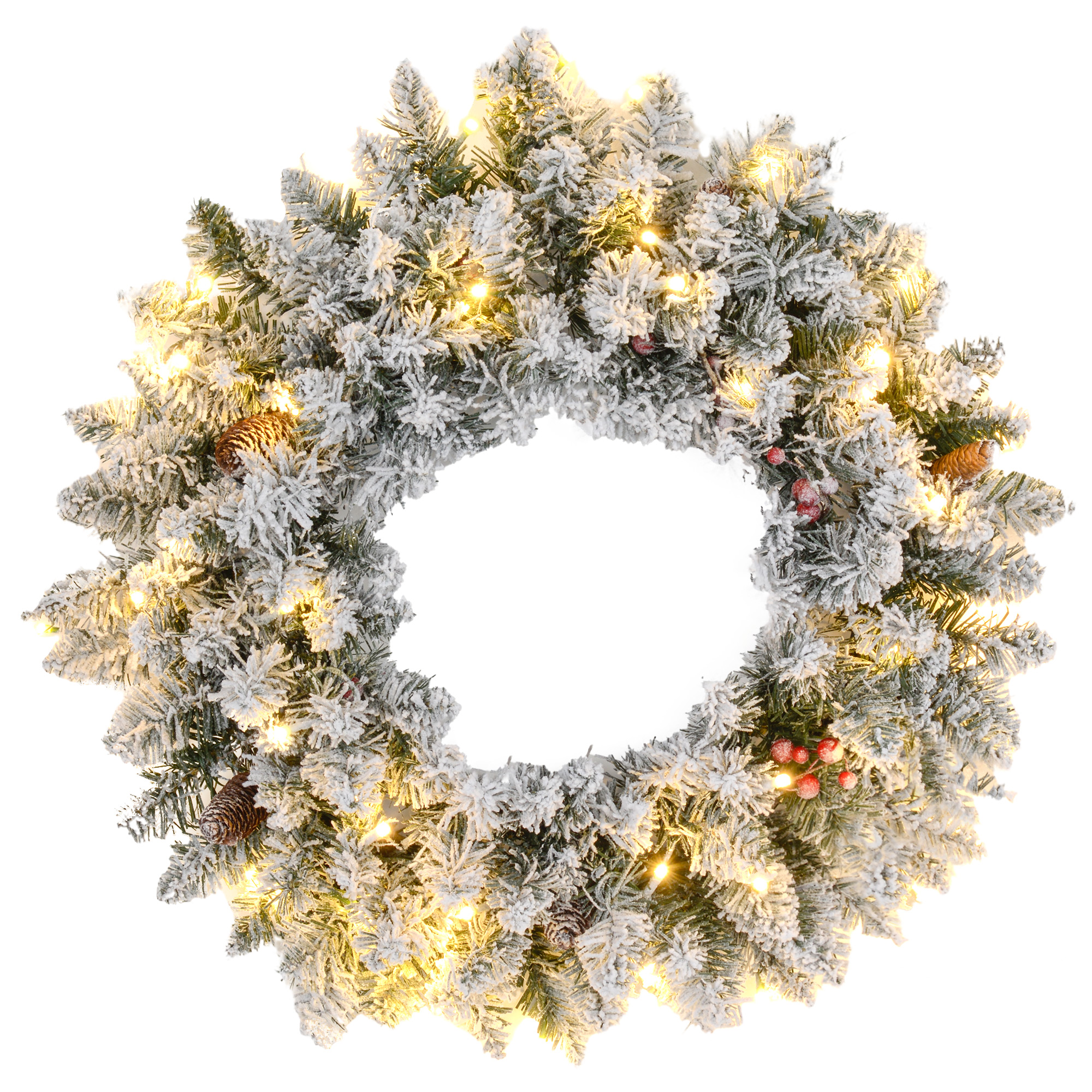 Couronne de Noël Plastique Vert, HOMCOM