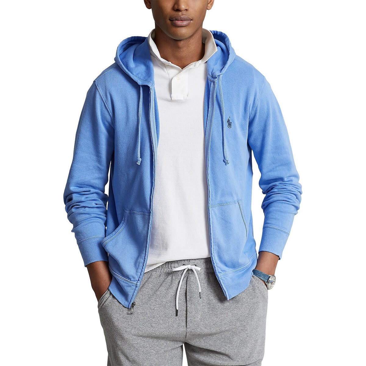 Sweat a capuche bleu ciel hot sale