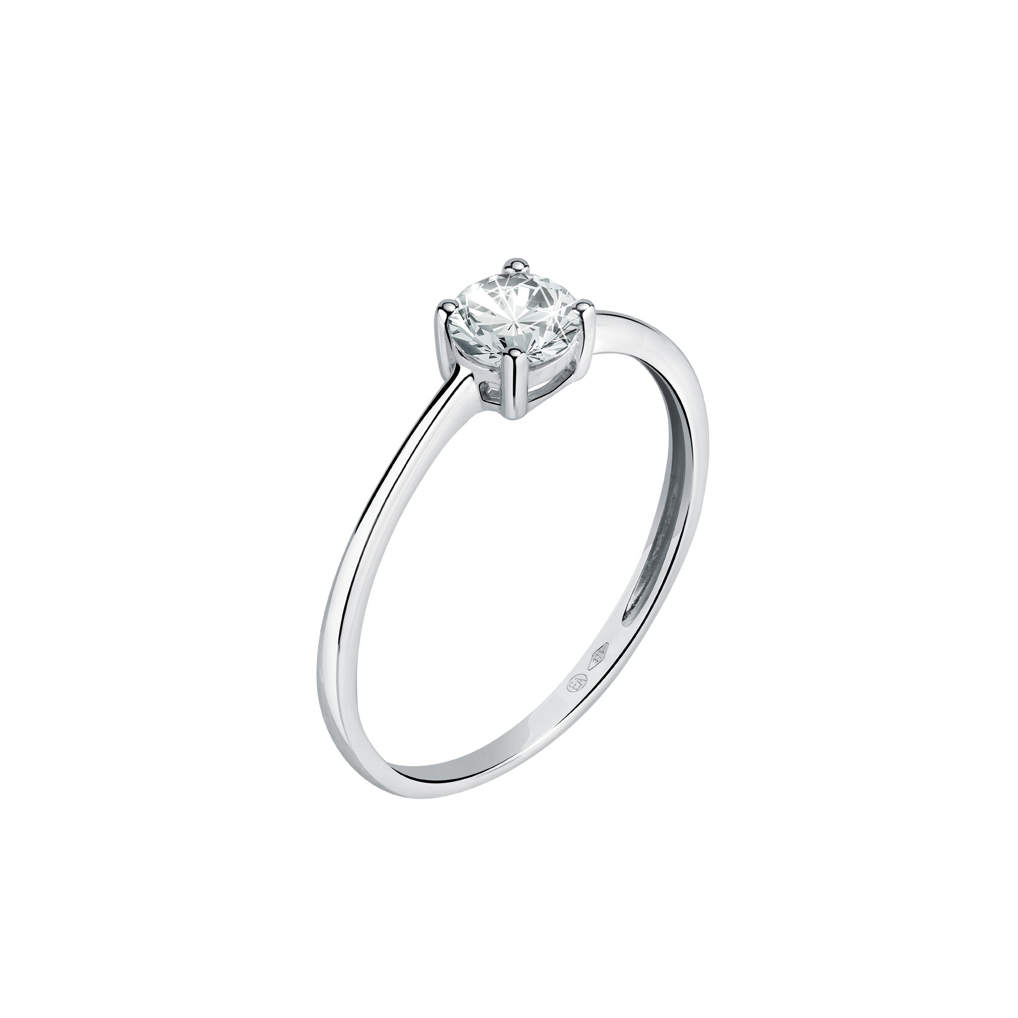 Bague en or blanc 375, zircons B-CLASSIC, BLUESPIRIT