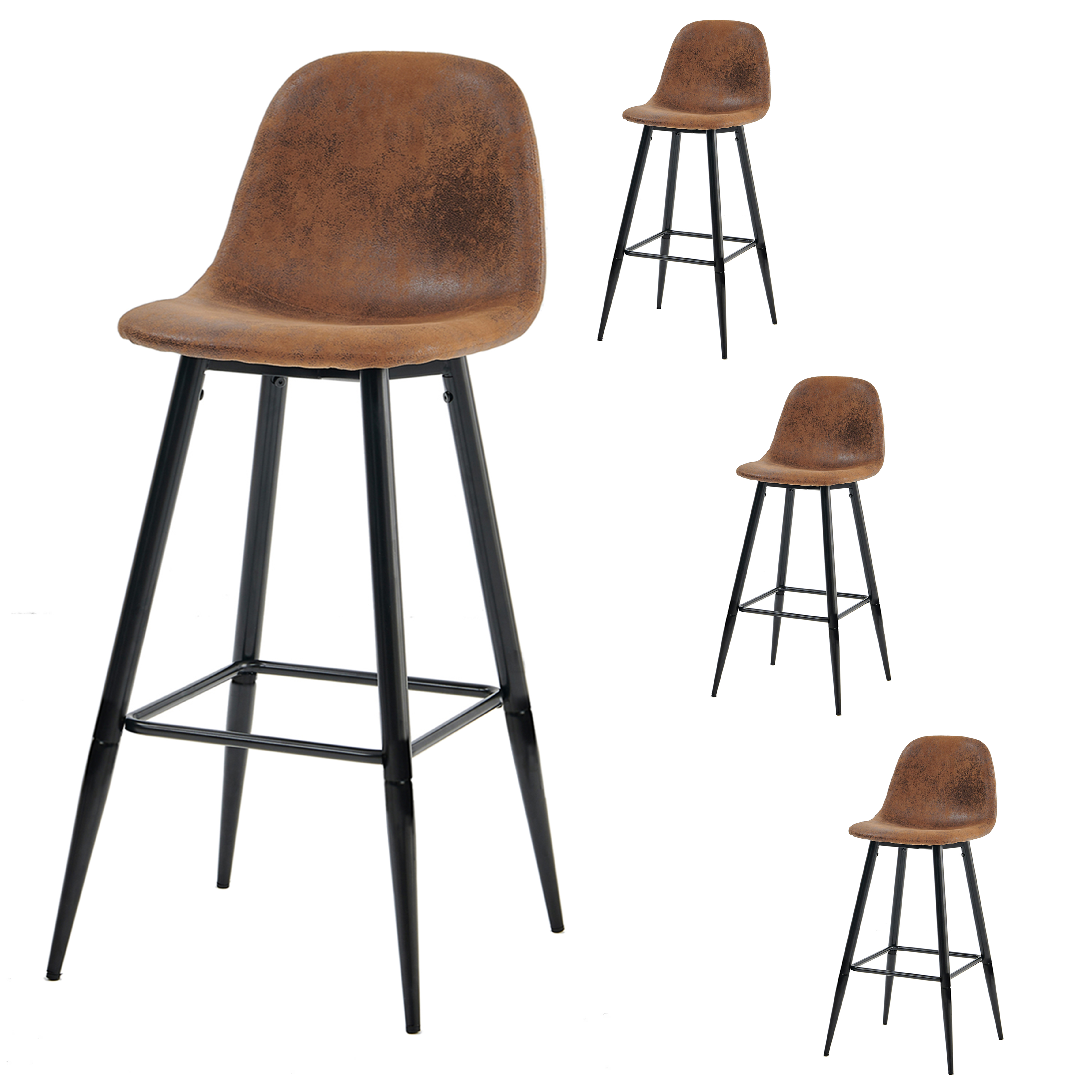 Lot de 4 tabourets de bar style vintage, CHARLTON BAR, MEUBLES COSY