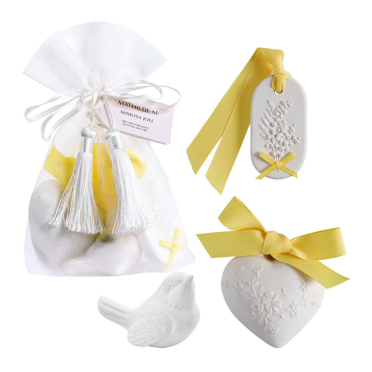 Pochon de 3 décors parfumés - Mimosa Joli, MATHILDE M