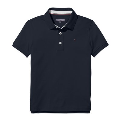 Cotton Mix Polo Shirt with Short Sleeves, 10-16 Years TOMMY HILFIGER