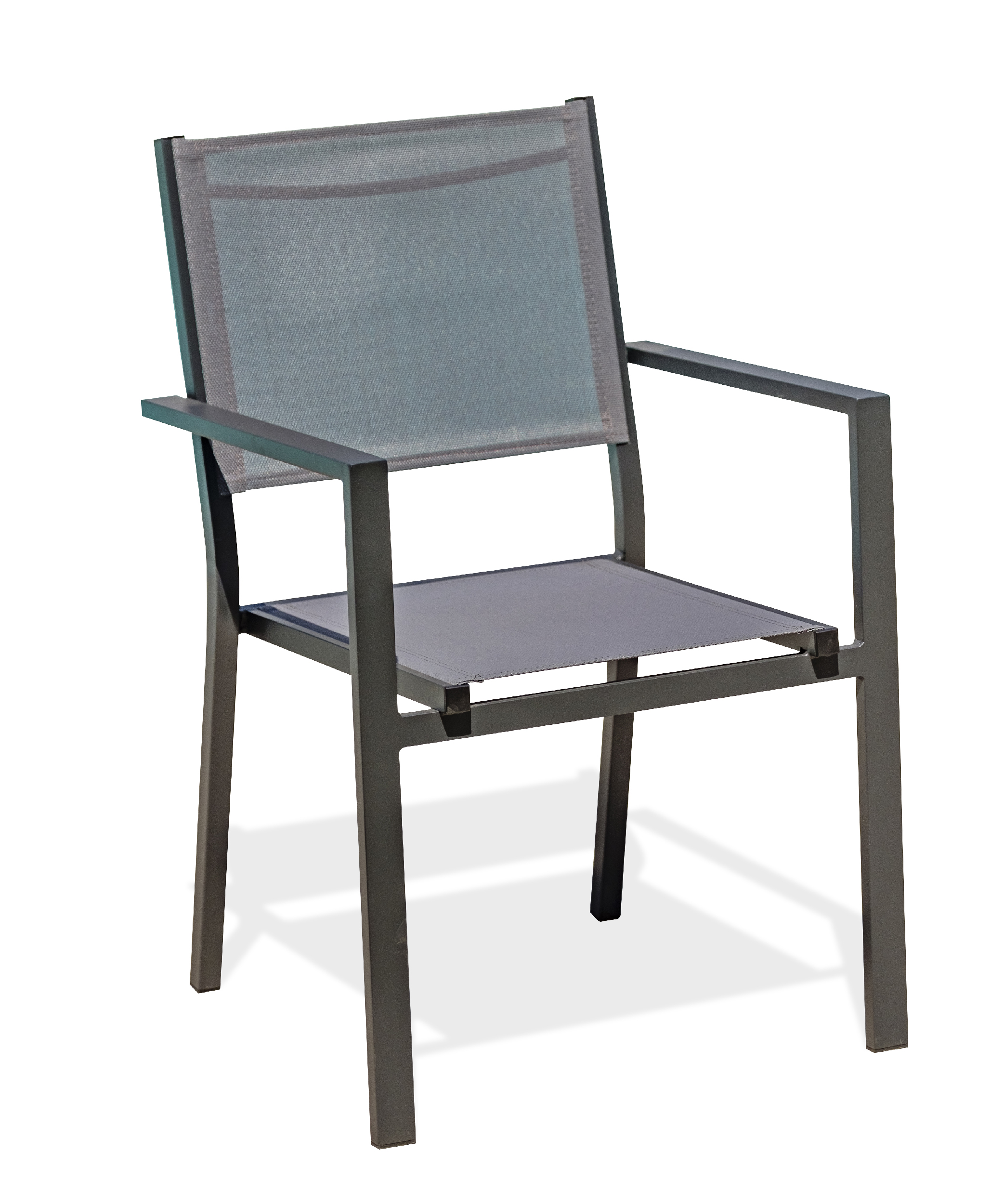 Fauteuil de jardin empilable alu et toile plastifiée TOLEDE, DCB GARDEN