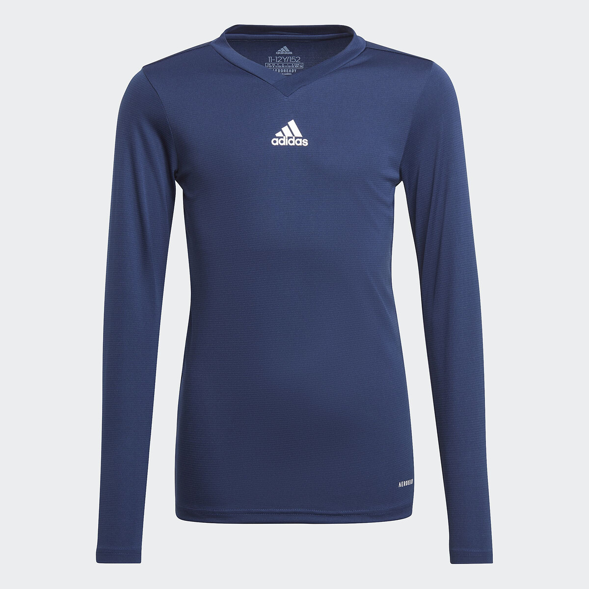 Moderador calcio mordaz Camiseta de manga larga con cuello de pico azul marino Adidas Performance |  La Redoute